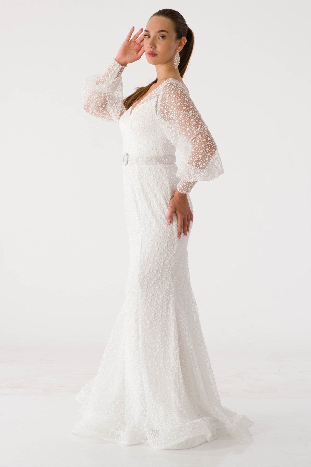 Long Dress Maria Ecru main image 0
