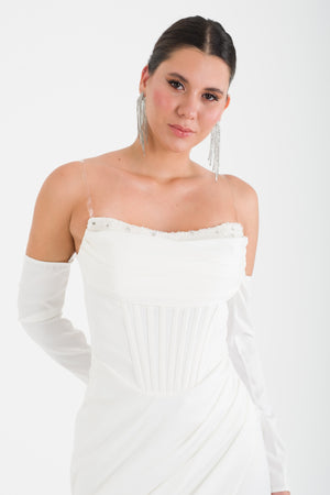 VENCE Ekru Abiye Elbise