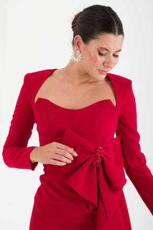 OPULENT Kırmızı Abiye Elbise