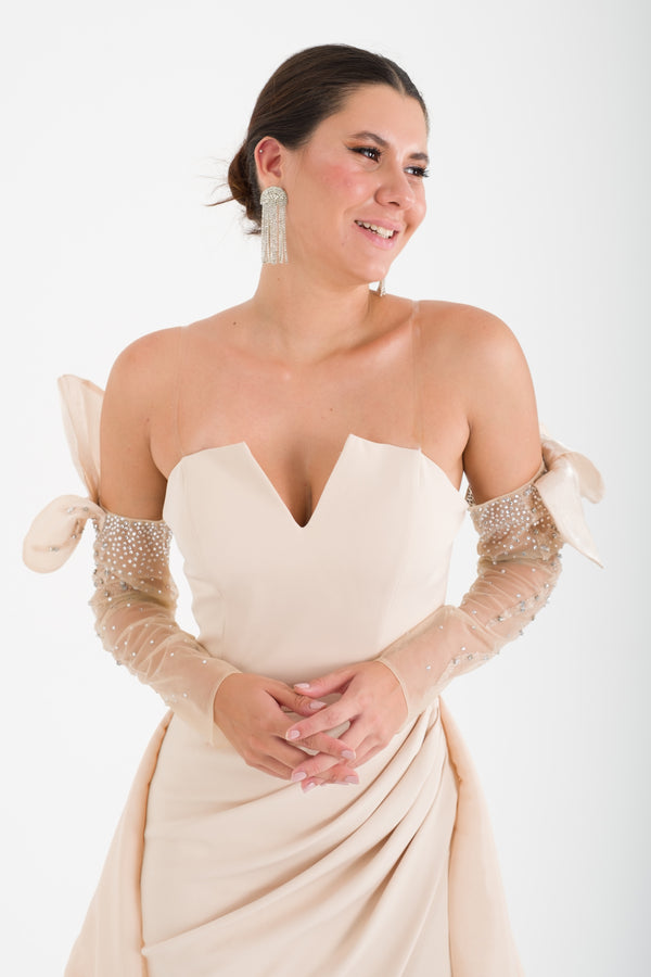 TREBON Bej Abiye Elbise