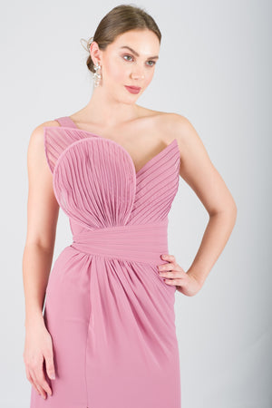 EDİTH Gül Kurusu Abiye Elbise