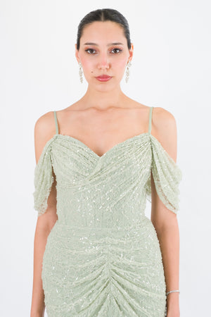 AVELİSSE Mint Abiye Elbise
