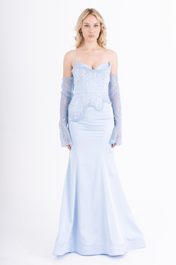 AURELİTH Bebe Mavisi Abiye Elbise