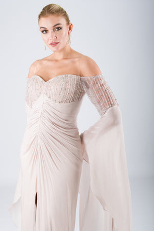 AURORA Bej Abiye Elbise