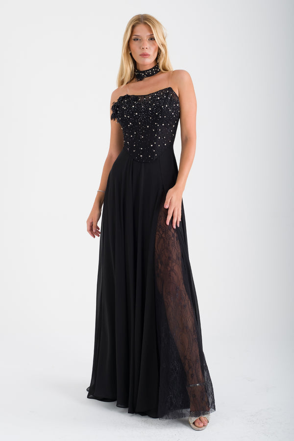 SUSİN Siyah Abiye Elbise