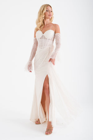 PLODİV Ekru Abiye Elbise