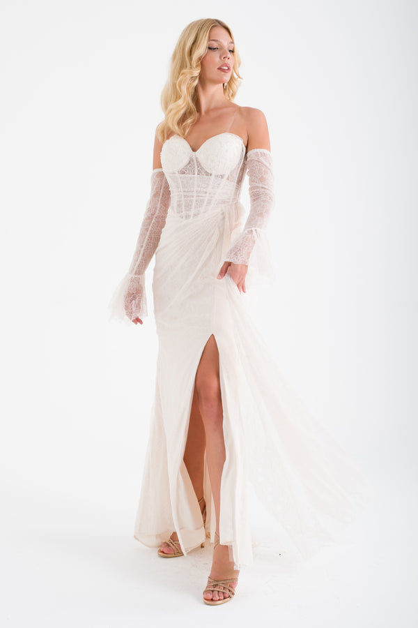 PLODİV Ekru Abiye Elbise