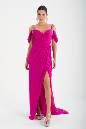 ROVİNJ Fuşya Abiye Elbise