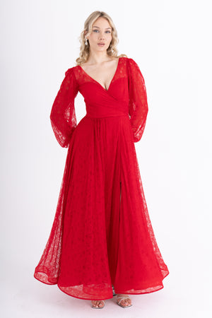 ZORYNTA Kırmızı Abiye Elbise