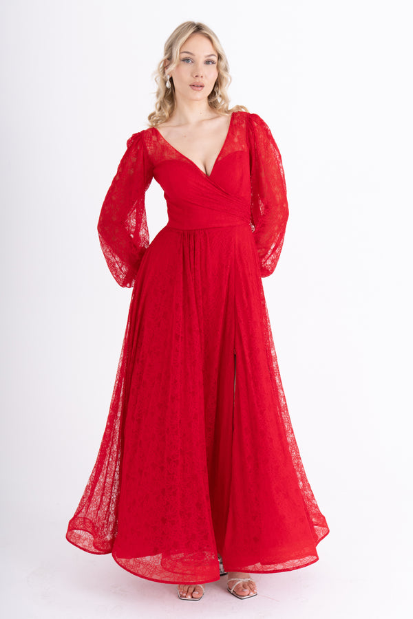 ZORYNTA Kırmızı Abiye Elbise