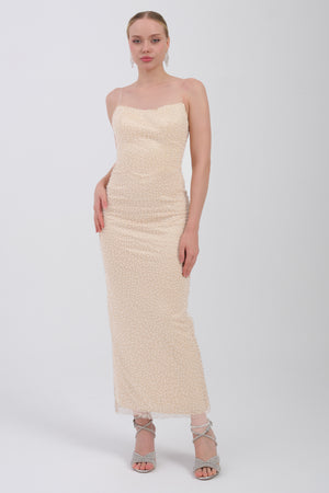 LILLESOL Ekru Abiye Elbise