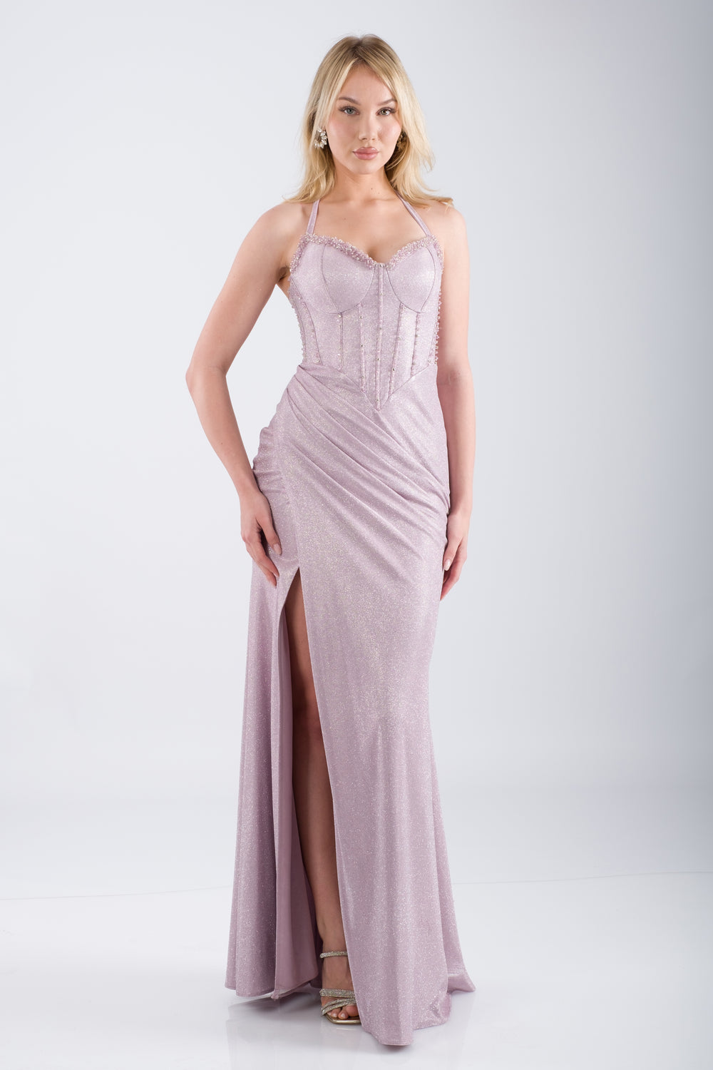 LUCCA Pudra Abiye Elbise