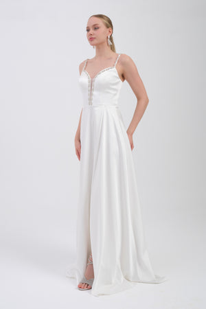 DORAYNE Ekru Abiye Elbise