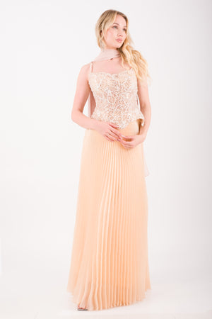 PORTO Bej Abiye Elbise