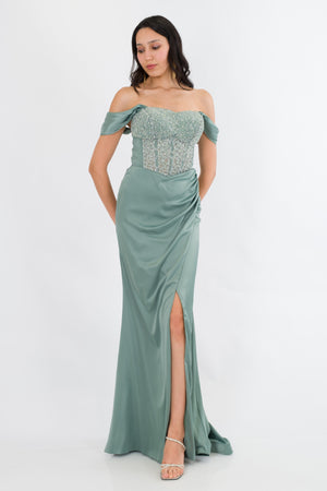 MONETRA Mint Abiye Elbise