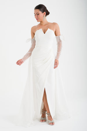 TREBON Ekru Abiye Elbise