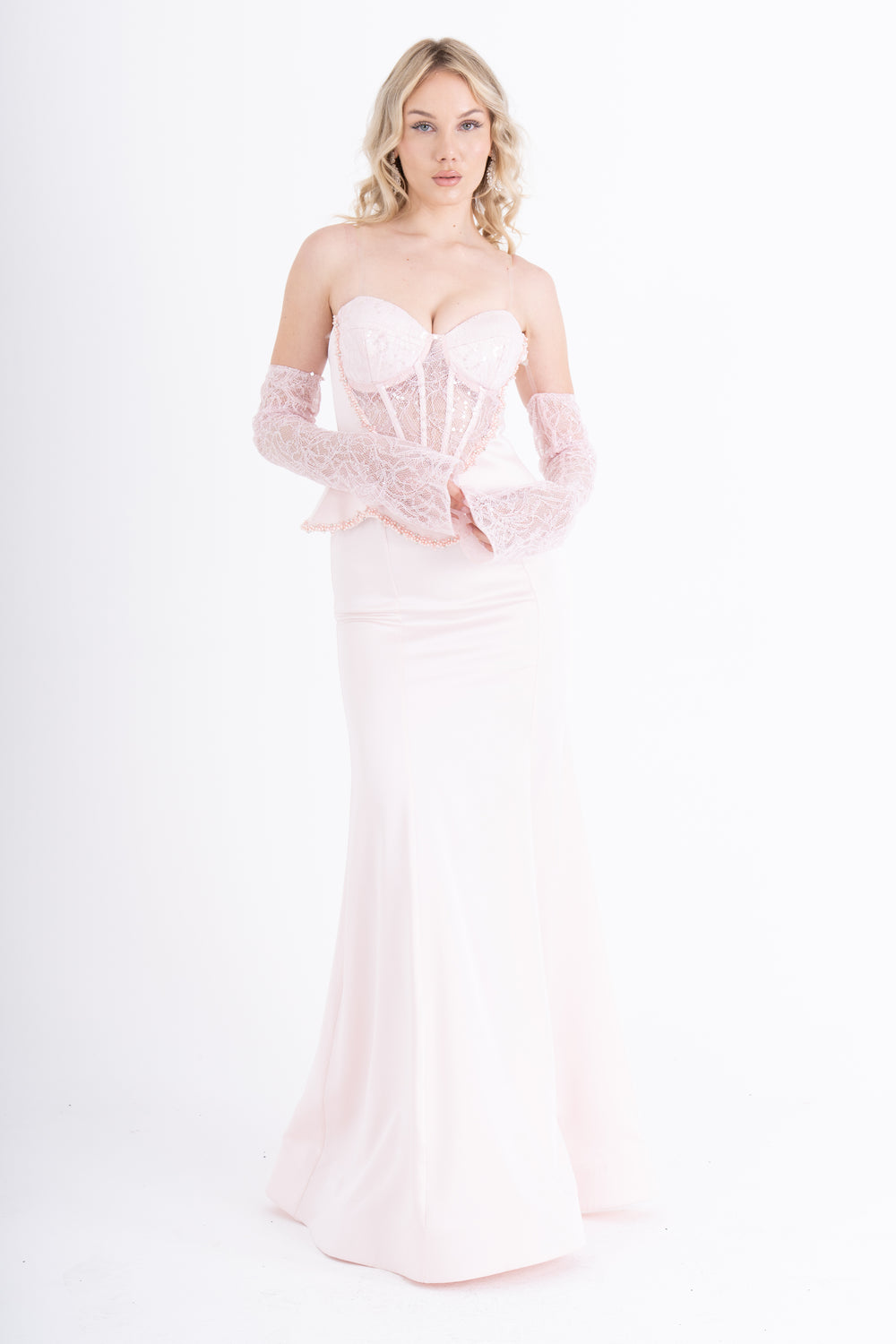 SYLVARA Pudra Abiye Elbise