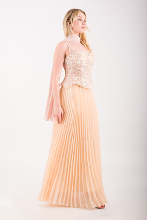 PORTO Bej Abiye Elbise