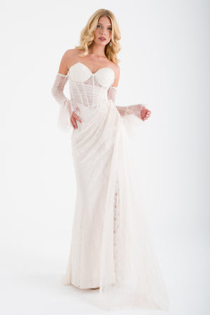 PLODİV Ekru Abiye Elbise