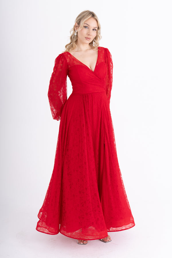 ZORYNTA Kırmızı Abiye Elbise