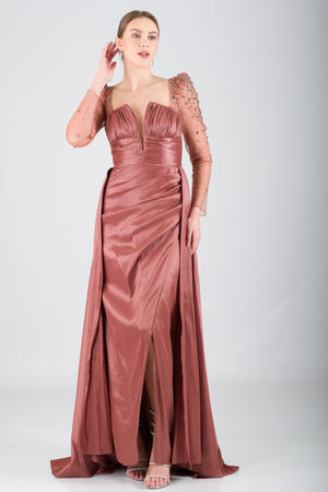 MRTC Kahve Abiye Elbise