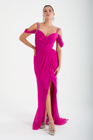 ROVİNJ Fuşya Abiye Elbise