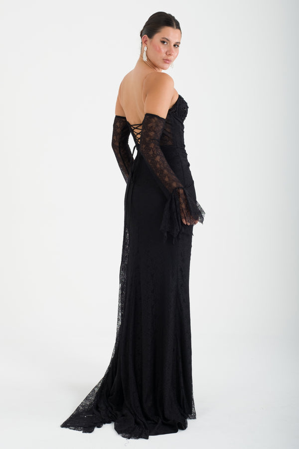 PLODİV Siyah Abiye Elbise