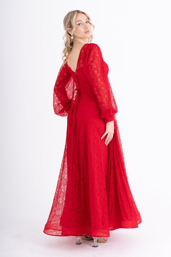 ZORYNTA Kırmızı Abiye Elbise