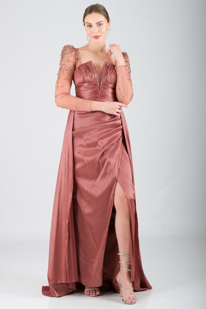 MRTC Kahve Abiye Elbise