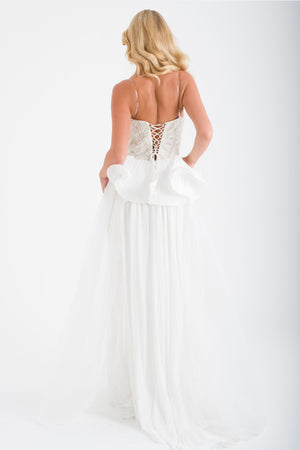 NAFPLİO Ekru Abiye Elbise