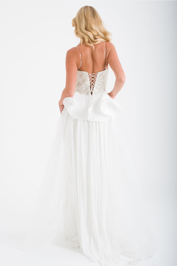 NAFPLİO Ekru Abiye Elbise