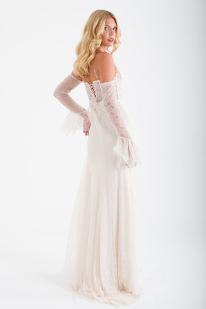 PLODİV Ekru Abiye Elbise