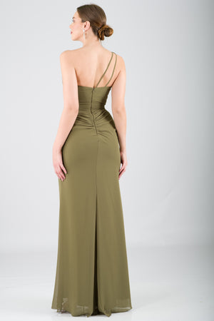 EDİTH Haki Abiye Elbise