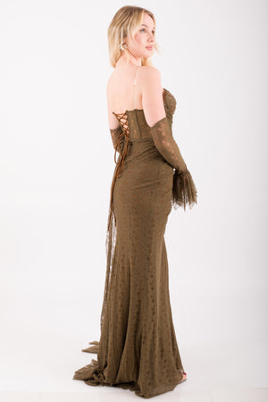 LUMERA Kahve Abiye Elbise