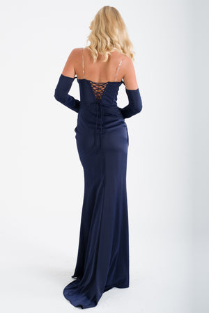 VENCE LAcivert Abiye Elbise