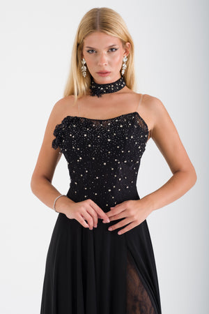 SUSİN Siyah Abiye Elbise