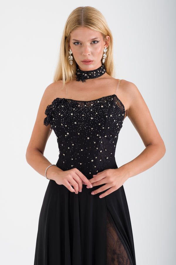 SUSİN Siyah Abiye Elbise