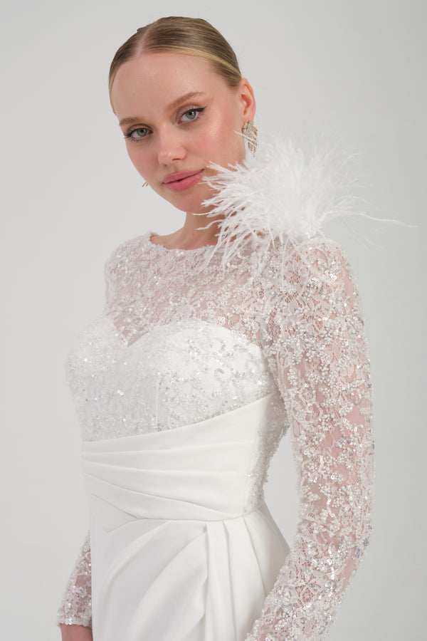 MIRELIA Beyaz Abiye Elbise