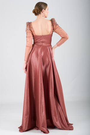 MRTC Kahve Abiye Elbise