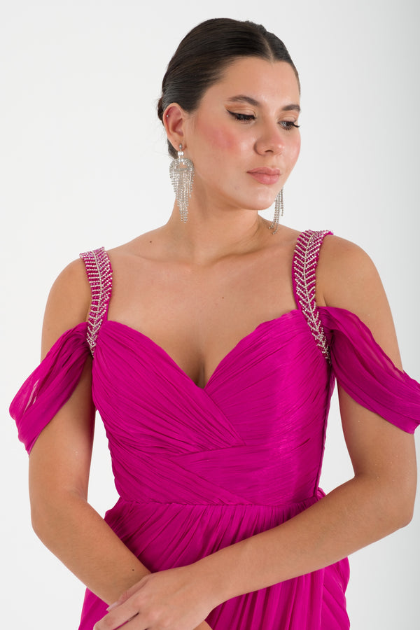 ROVİNJ Fuşya Abiye Elbise