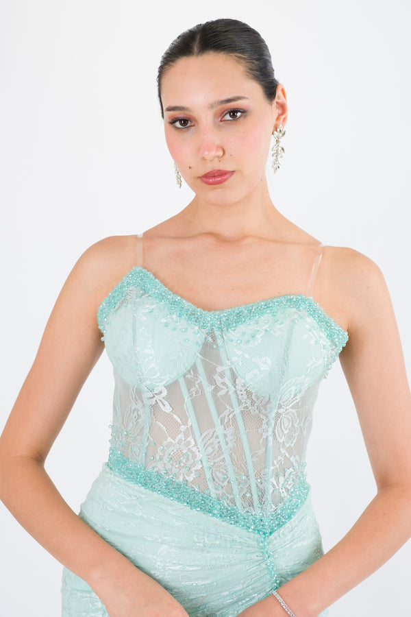 LUREX Mint Abiye Elbise