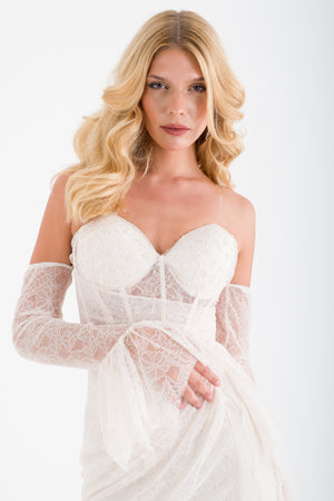 PLODİV Ekru Abiye Elbise