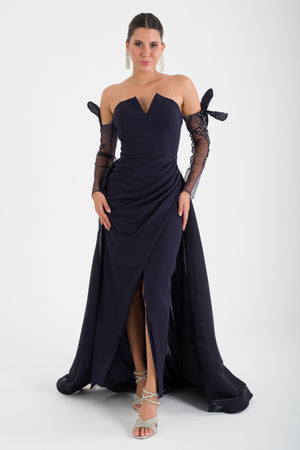 TREBON Lacivert Abiye Elbise