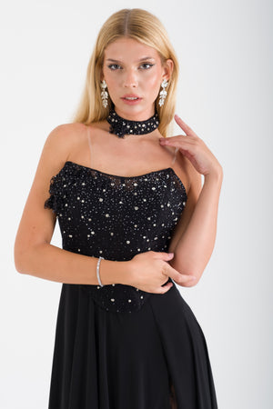 SUSİN Siyah Abiye Elbise