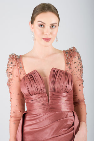 MRTC Kahve Abiye Elbise