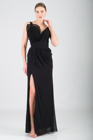 EDİTH Siyah Abiye Elbise