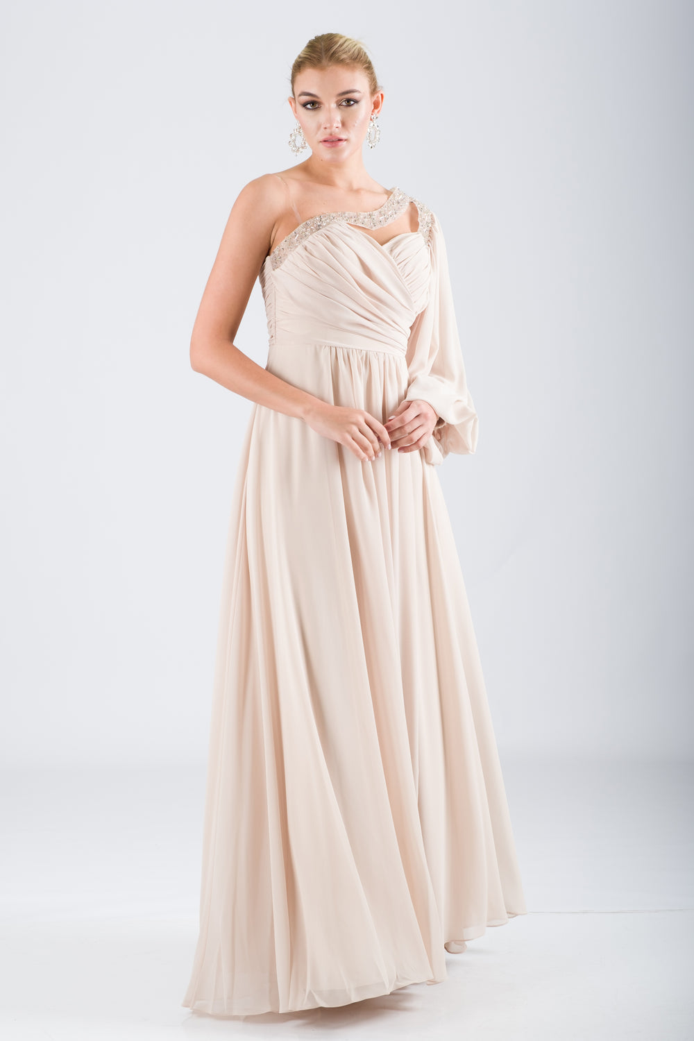 CAPICINE Bej Abiye Elbise