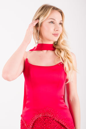 CALVERA Kırmızı Abiye Elbise