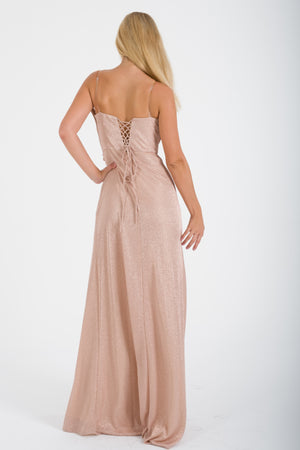 LULUH Gold Abiye Elbise