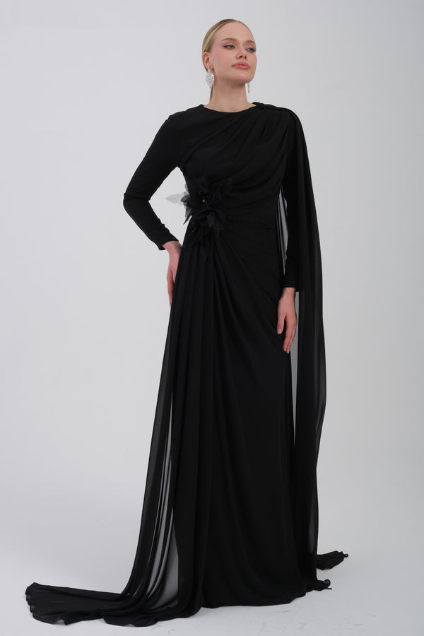 ISMERA Siyah Abiye Elbise